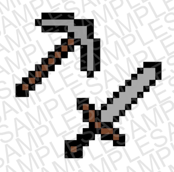 Minecraft Inspired Tools SVG and DXF Cut by MissAddisonsCloset