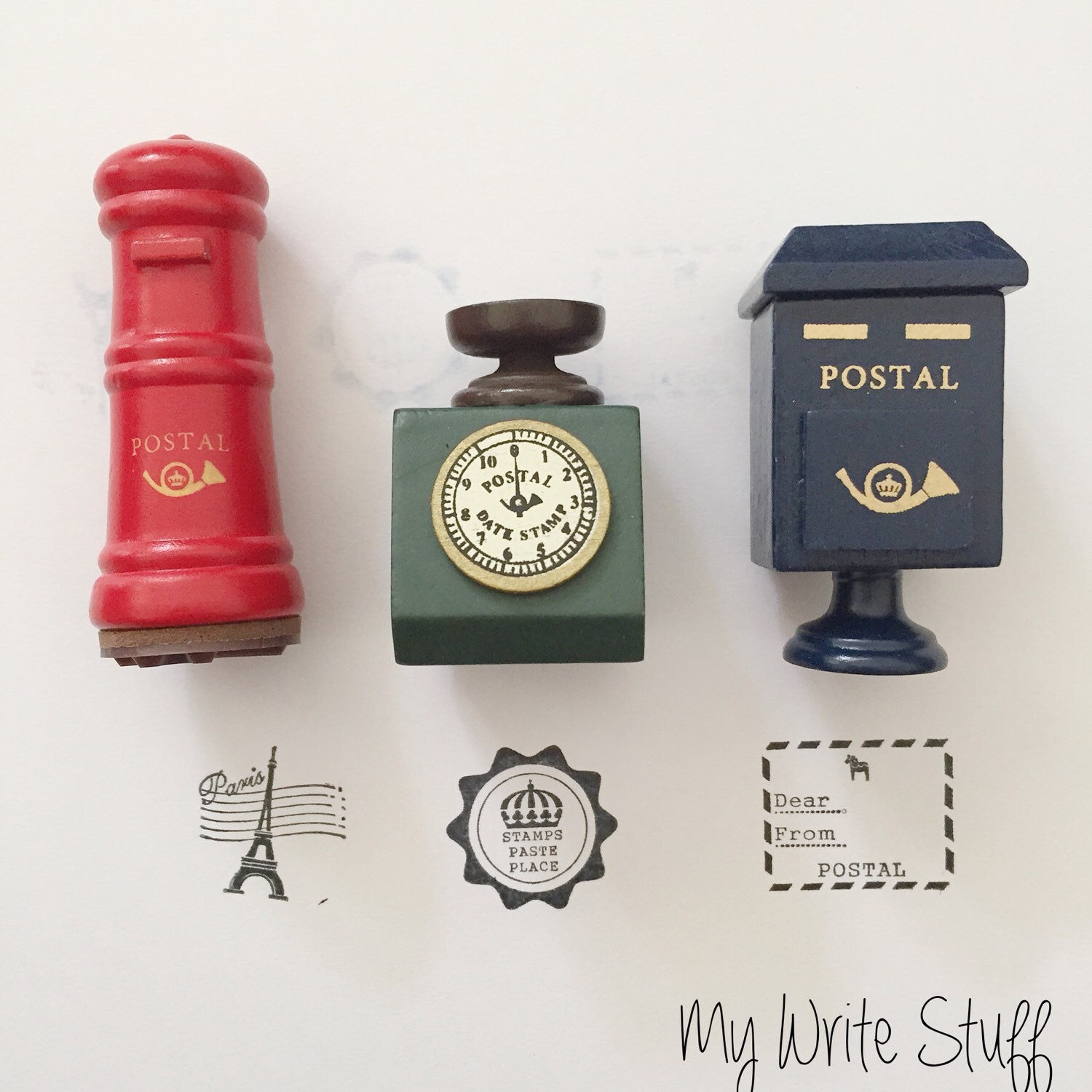 Vintage Postal Rubber Stamp Set by MyWriteStuff on Etsy