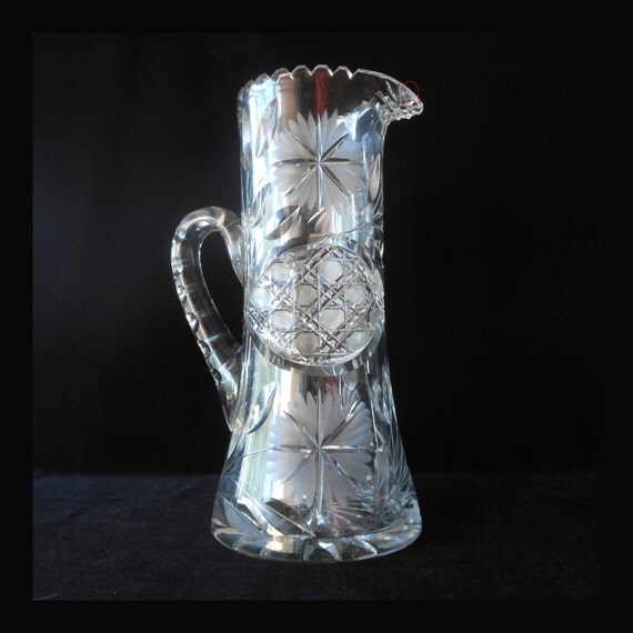 ABP Cut Glass Tankard Champagne Pitcher 12 inches high