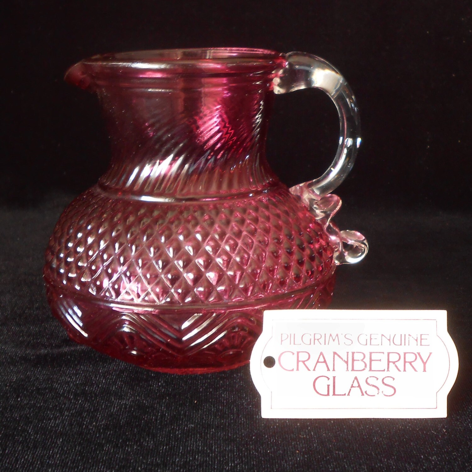 Cranberry Glass Pitcher by Pilgrim Glass by KenFrankCollectibles