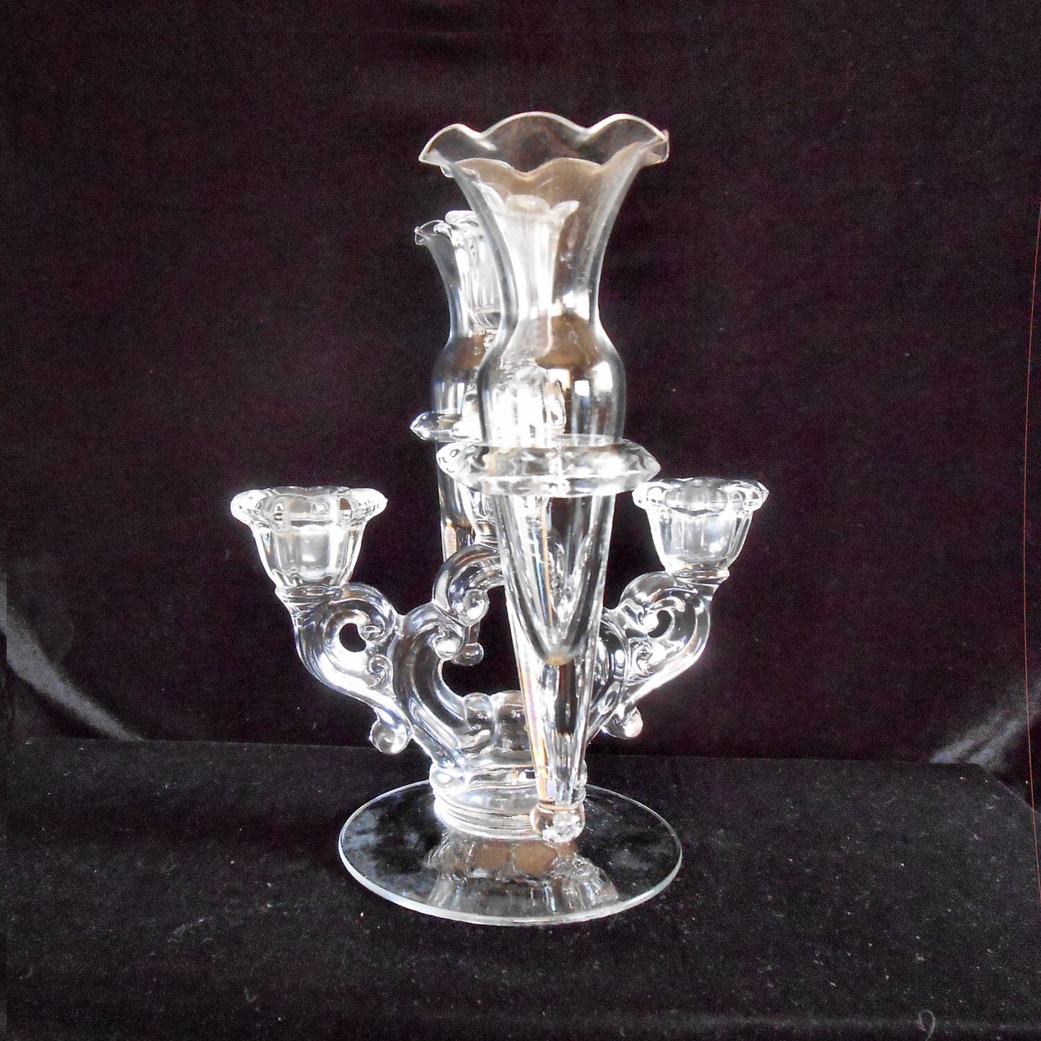 Cambridge Crystal Candelabra Epergne by by KenFrankCollectibles