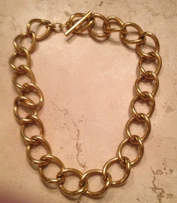 Vintage Necklace Gold Link Costume Jewelry