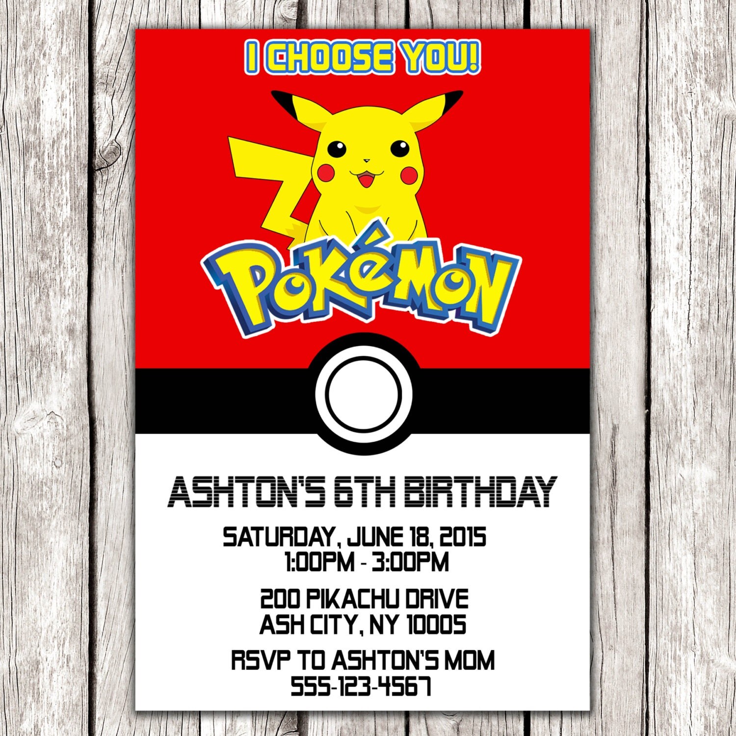 Pokemon Birthday Invitations 6