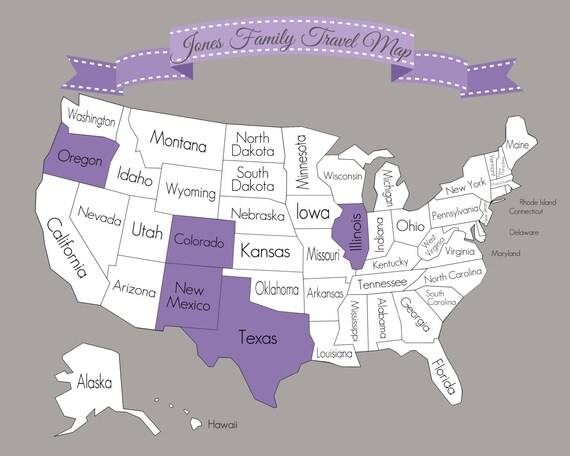 items similar to travel map of the united states custom