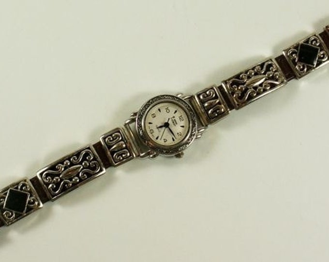 Storewide 25% Off SALE Lovely Vintage Ladies Bond Street Southwestern style quartz watch with unique bracelet band