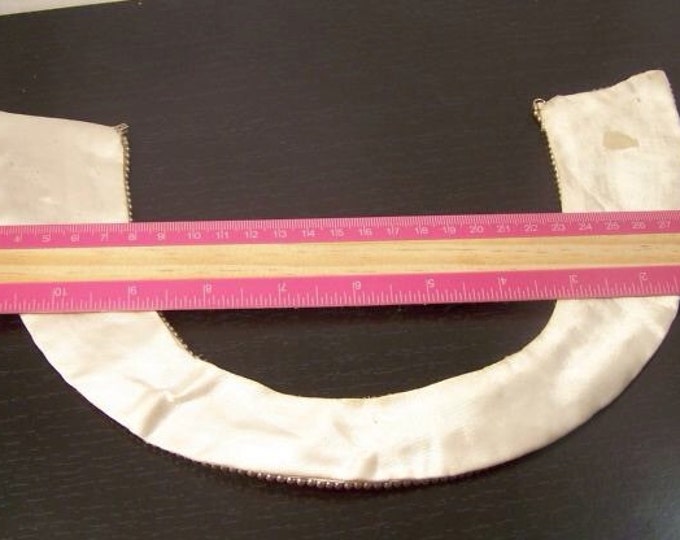 Storewide 25% Off SALE Antique Bugle Beaded Faux Pearl Collar Wrap Featuring Lovely Cream Tones