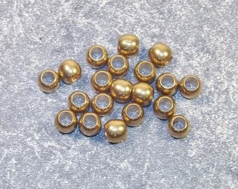 7 mm Beads, 20 Beads, Heavy Solid Brass Beads, 4mm Hole, Craft Supplies, Jewelry Supplies, US Supplier, Fast Shipping