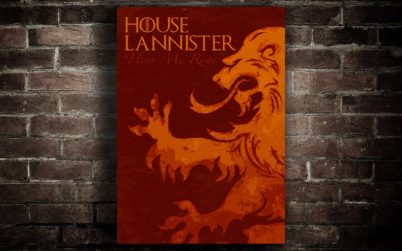 House Lannister Sigil Hear Me Roar Game of by HarknettPrints