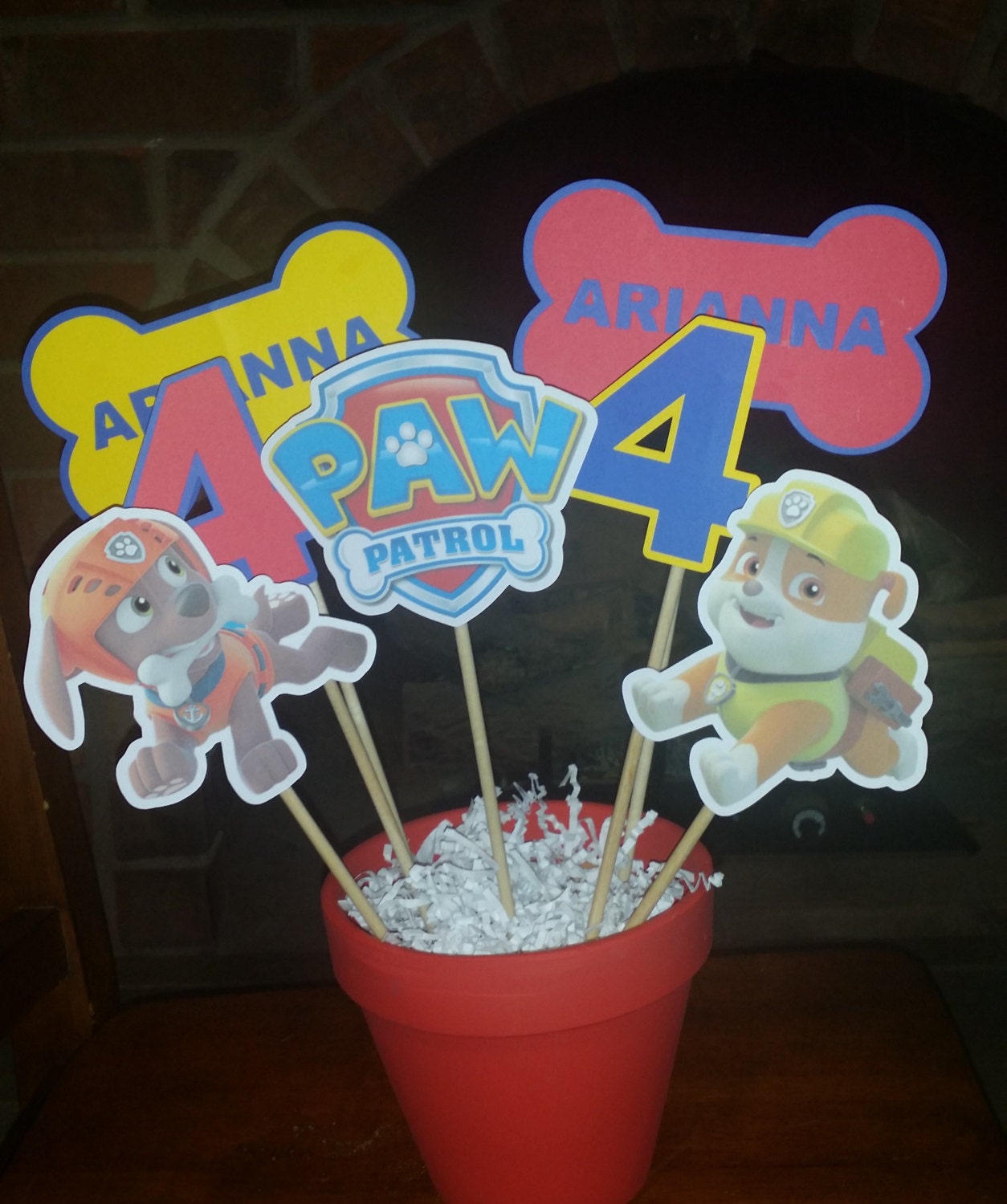 Paw Patrol Inspired Centerpiece Character on a Stick