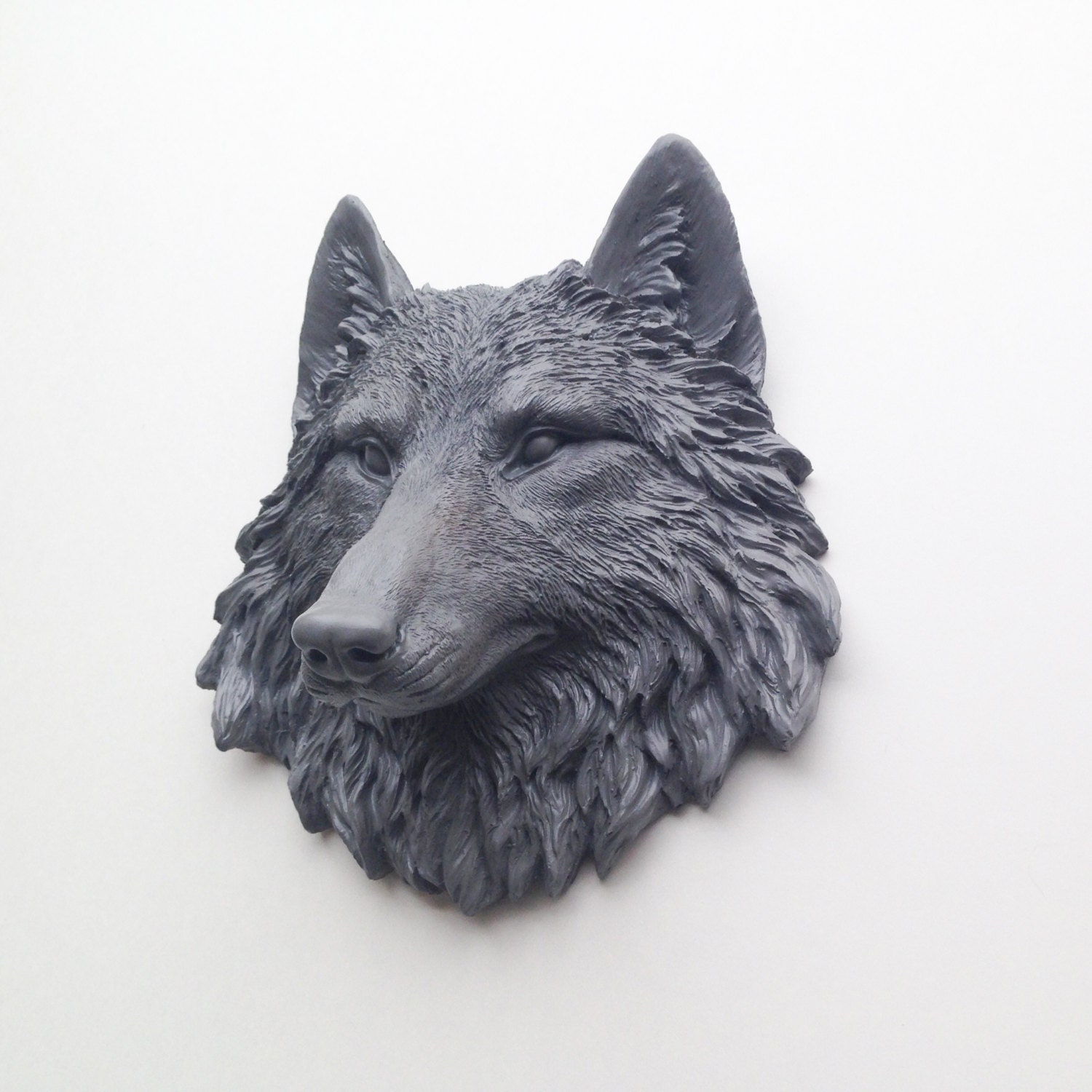 ANY COLOR or GREY Wolf Head Wall Mount // Resin Faux Taxidermy