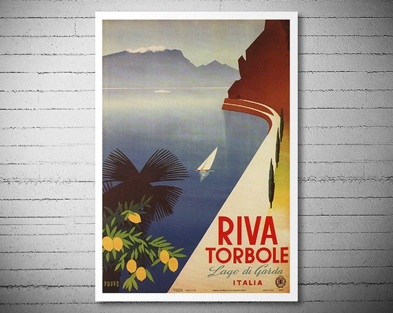 Poster Vintage Voyage Riva Torbole Lac De Garde - Haute Qualité 40x60 Cm, Reproduction Affiche Ancienne