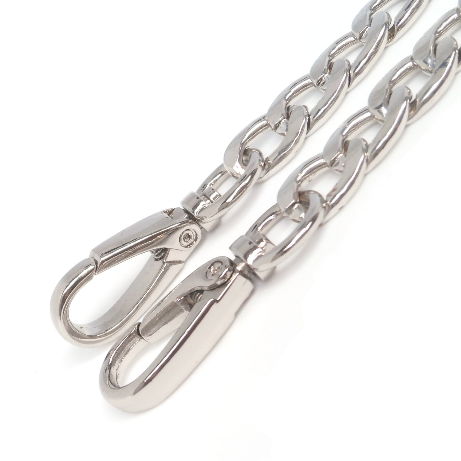 DIY Top Silver 12mm Width Flat Chains Purse Handles Handbag