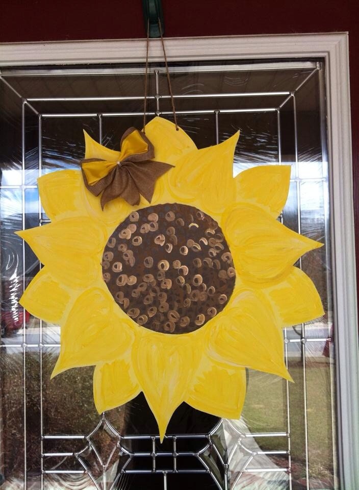 Sunflower Wooden Door Hanger