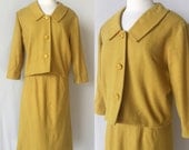 1950's Chartreuse Suit // Jacket & Skirt // vintage 50s suit