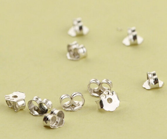 10 Pairs Silver Post Earring Backs for Earring DIY by simonstore