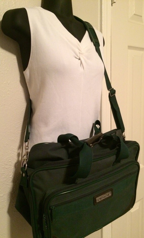 Vintage 80's Jordache Hunter Green CarryOn Bag by GlitterWurst