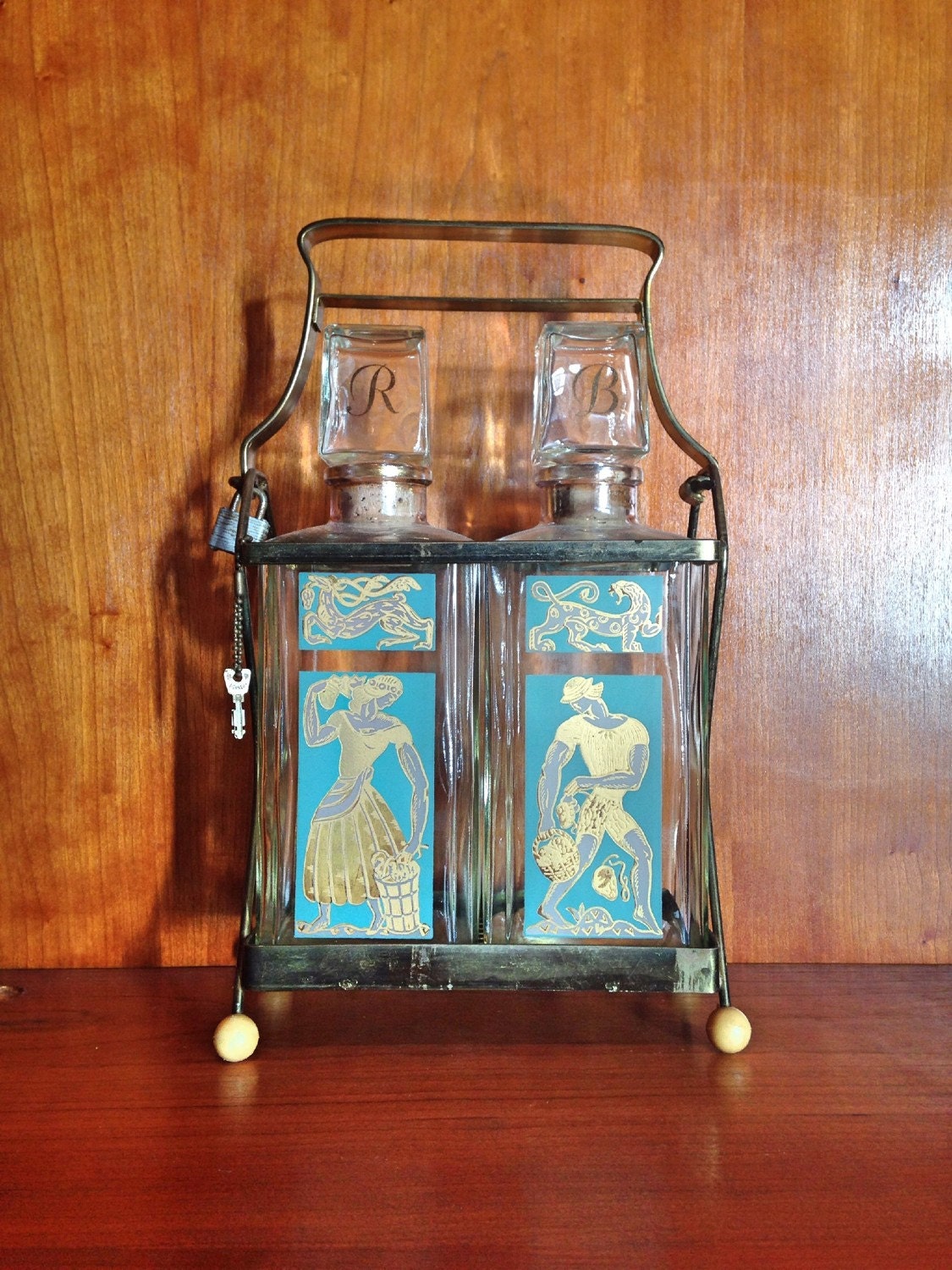Vintage Liquor Decanter Set / Crystal by handpickedtreasures8