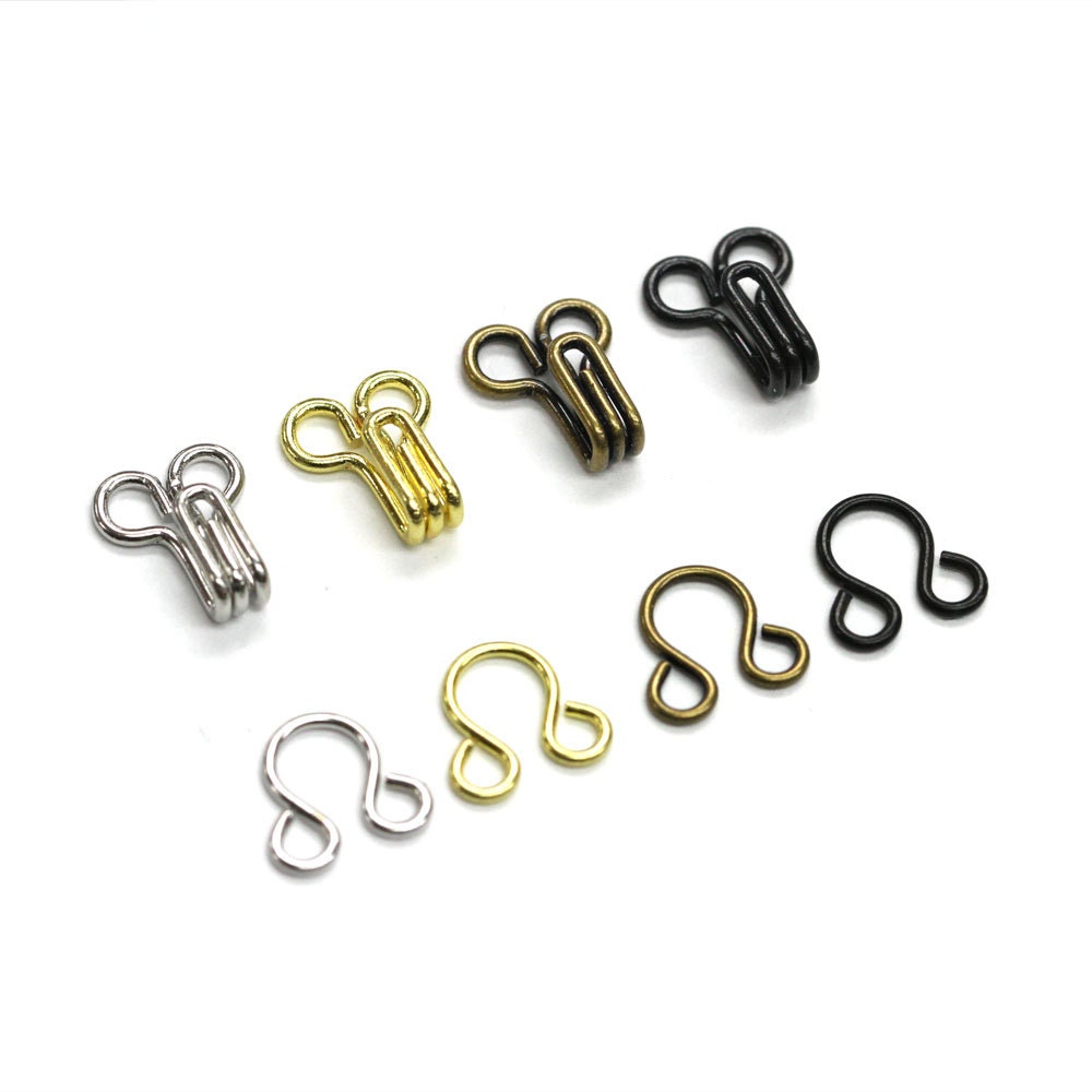 144 Sets of 3/8 Hooks and Eyes 4 Colors Available Yen