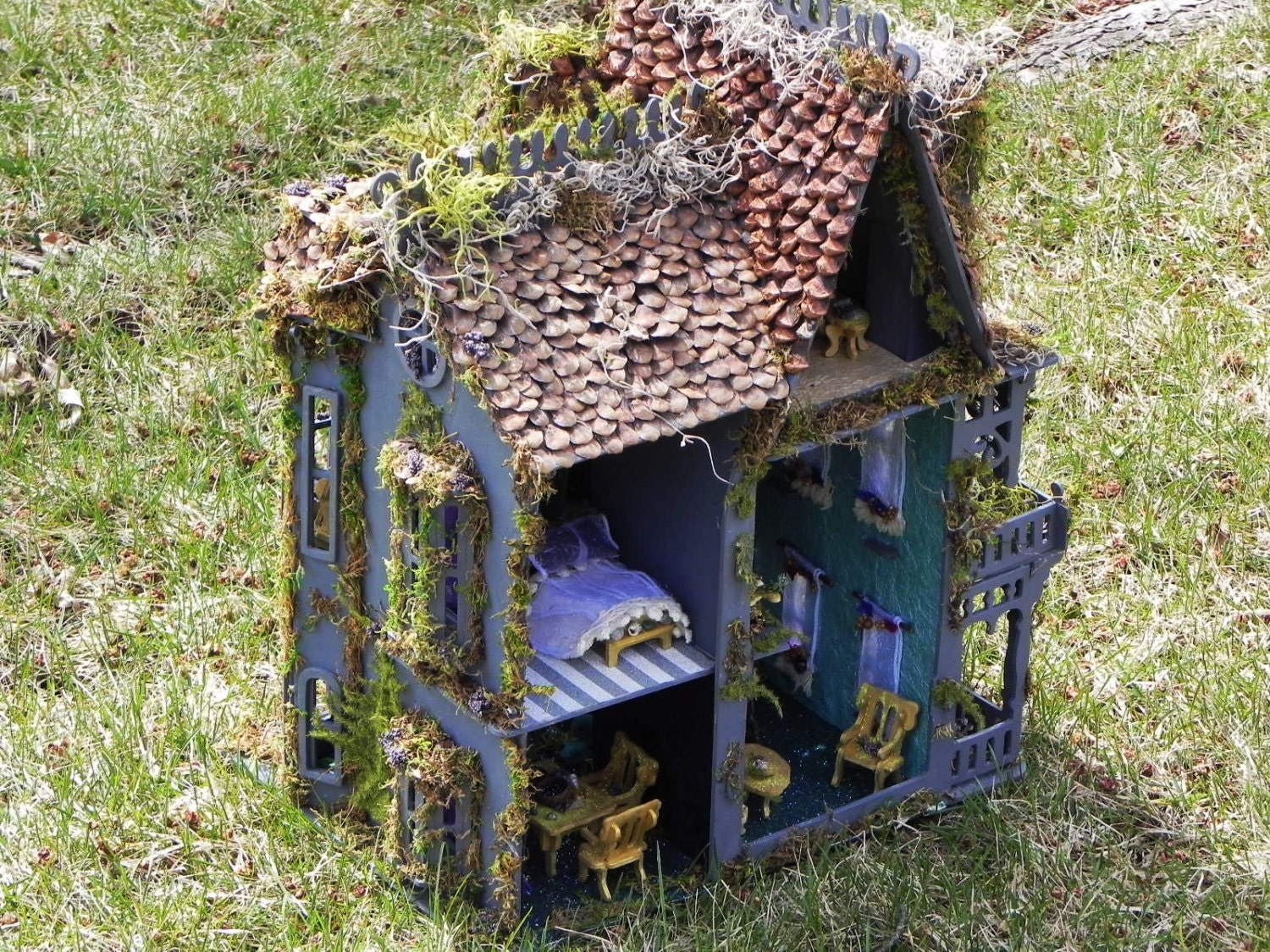 Woodland fairy house. Fairy dollhouse fairy cottage by TinkerWhims