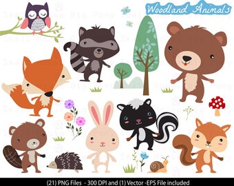 Woodland Animals Clipart , Animals Clipart, woodland Clipart , Forest Animals Clipart, animal clipart