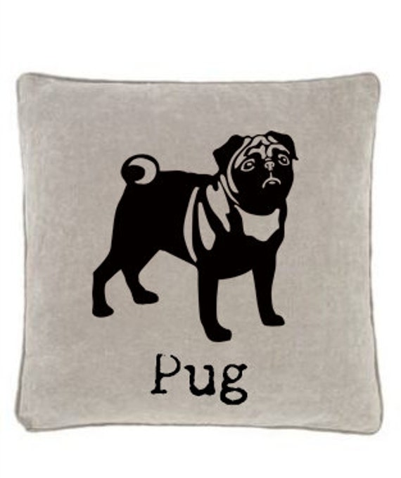 black pug cushion