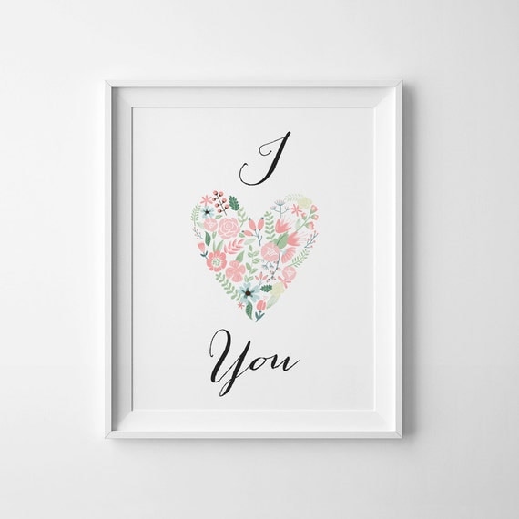 I love you print valentines decor wall art by WallArtPrintables