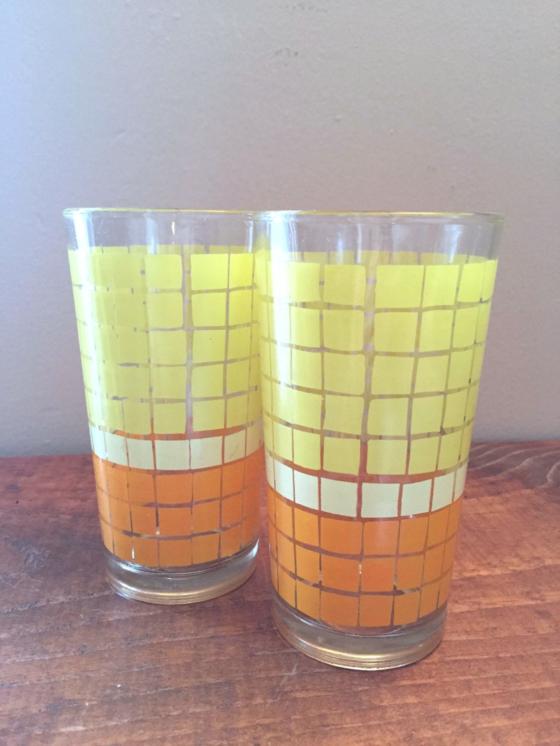 Retro Drinking Glasses Tumblers Orange by YouAndMeInTennessee