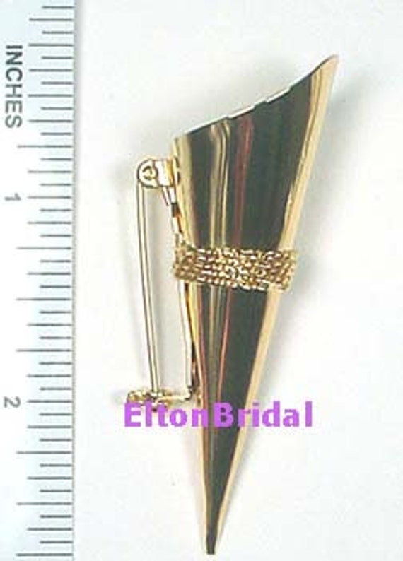 Gold Boutonniere Holder Lapel Pin Vase Wedding