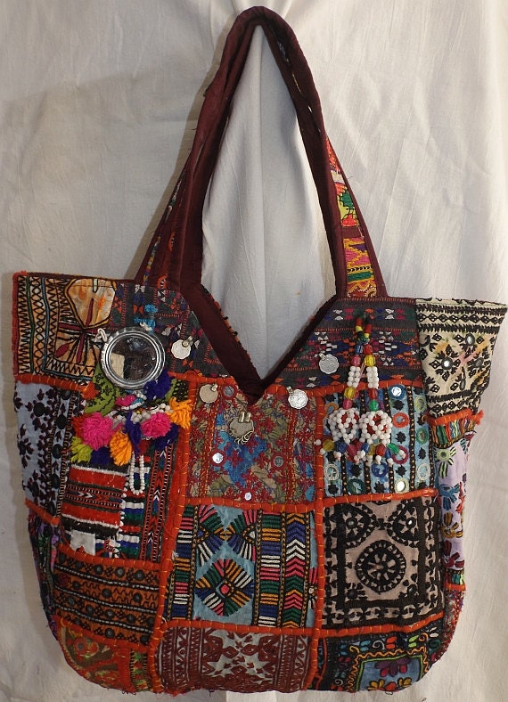 Items similar to Bollywood designer banjara handbags-Patchwork Tote ...