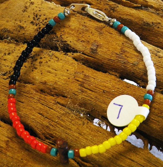 Beaded medicine wheel bracelet hand made OOAK by dancingBlackbird