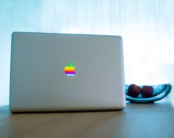 Sticker Macbook - Rainbow Logo Apple - Decal for MacBook Air Pro Retina - 11 13 15 or 17 inches - Skin for macbook easy to stick