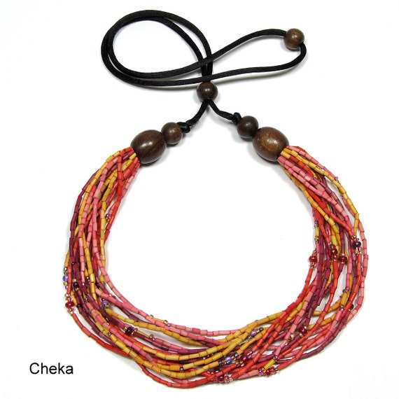 Items similar to Kenyan Jewelry, Handmade, Beaded Necklace, Boho ...