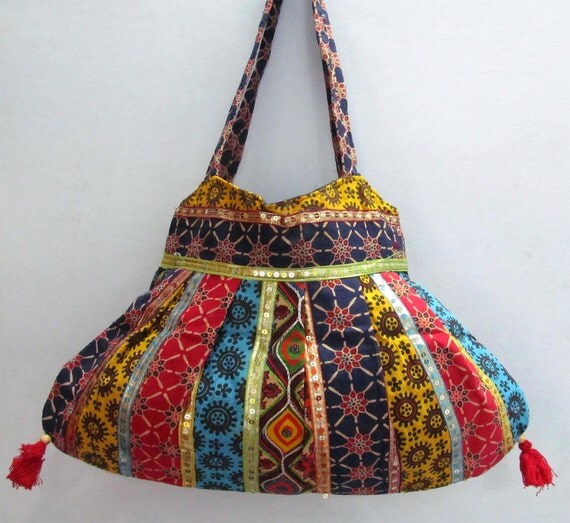 Cotton Boho Diaper bag Shoulder Big Jhola Handmade Multi Color Bag ...