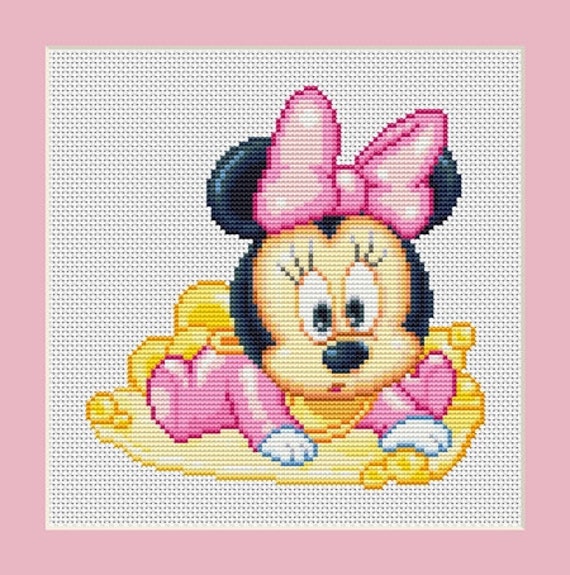 Cute Baby Minnie Mouse Counted Cross Stitch by InstantCrossStitch