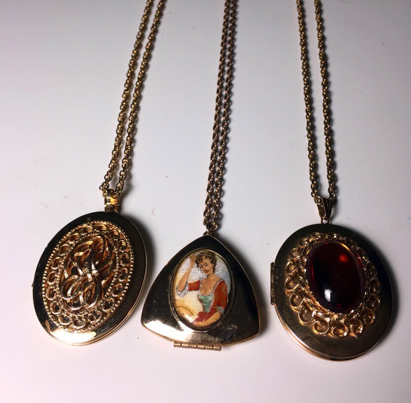 Vintage LARGE Lockets with 24 chains YOUR by ThisIs40BooksToys
