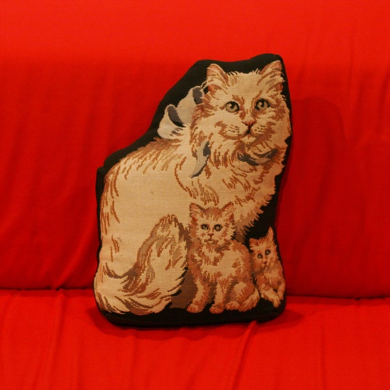 SALE Vintage Black Cat Door Stop // Animal Lovers Tapestry