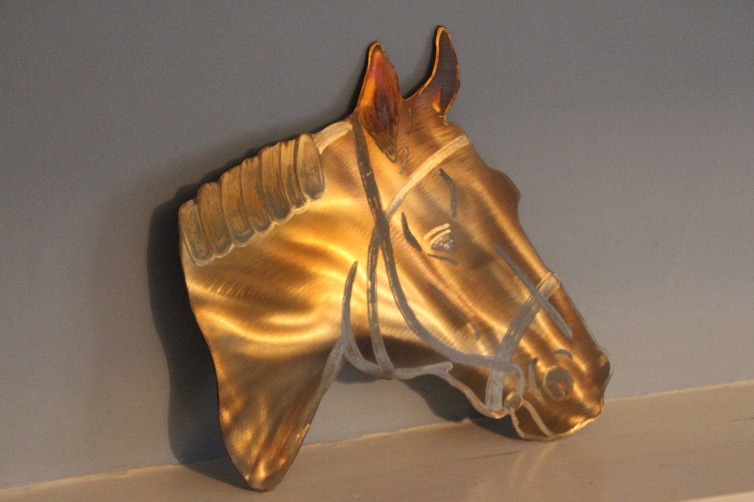 Horse wall hanging animal art and home decor handmade by Metalloy