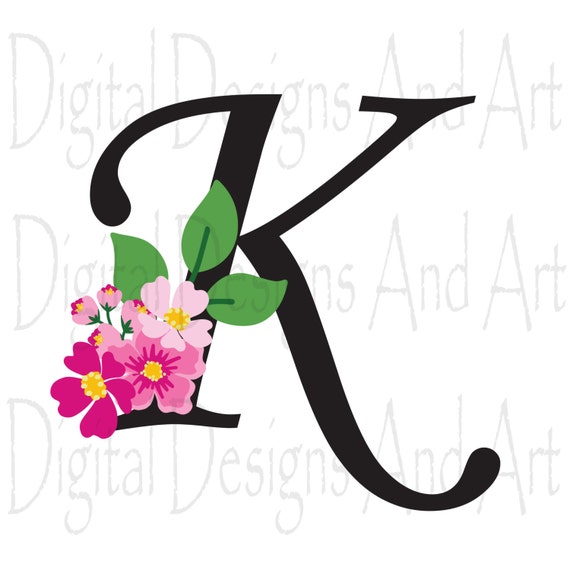 Flower alphabet clipart, Floral letters, Flower monogram ...