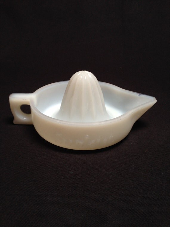 Vintage Sunkist Milk Glass Hand Juicer