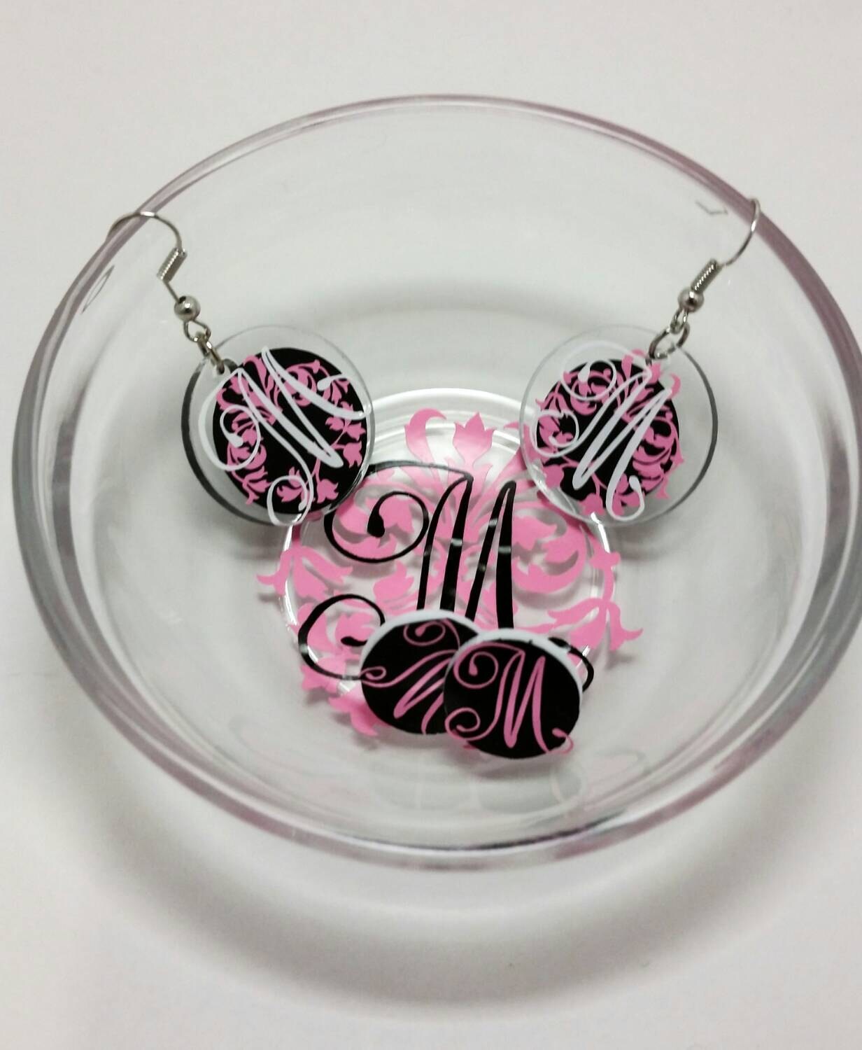 Monogram Earrings Acrylic Jewelry monogram post earrings
