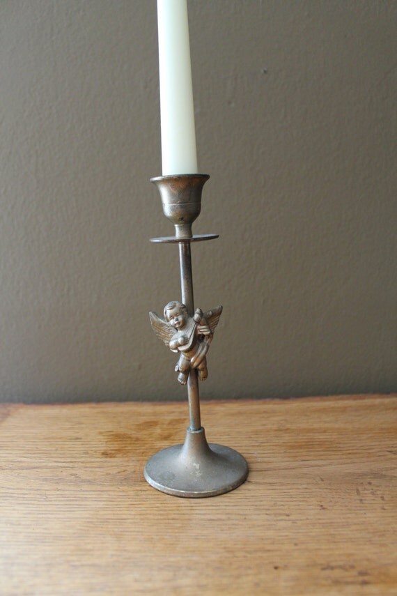 Cherub Brass Candle Holder Angels and Cherubs by OldWorldCharmMe