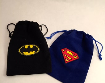 Superhero Favor Bags: Batman Favor Bag Drawstring Bags With