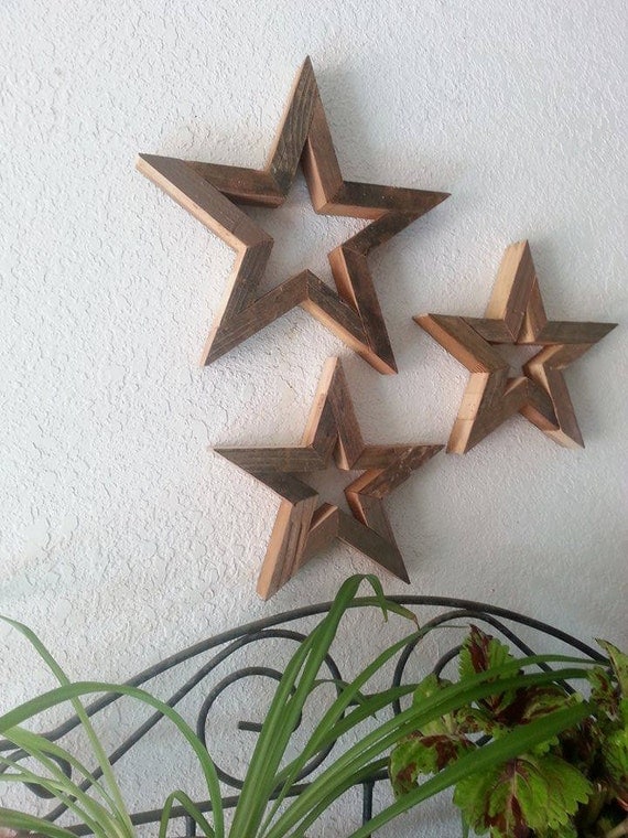 Rustic Star Handcrafted Wooden Star Set Wall Decor by Lumberworkz