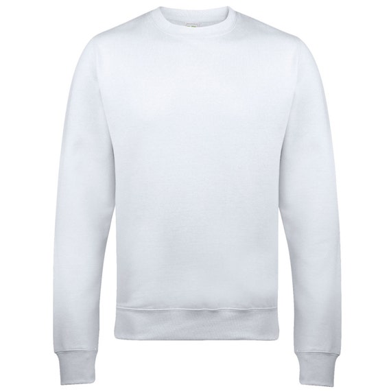 Plain White Unisex Sweatshirt. Hoodie Jumper by PrintsShirt