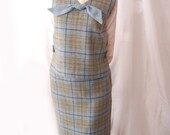 Vintage woolen skirt blouse  vintage tartan suit - formal wear - woman vintage - vintage wool suit - tartan wool - tartan skirt