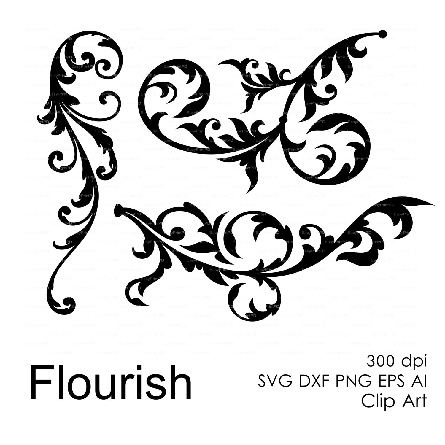 Download Flourish svg dxf eps ai png Overlays template