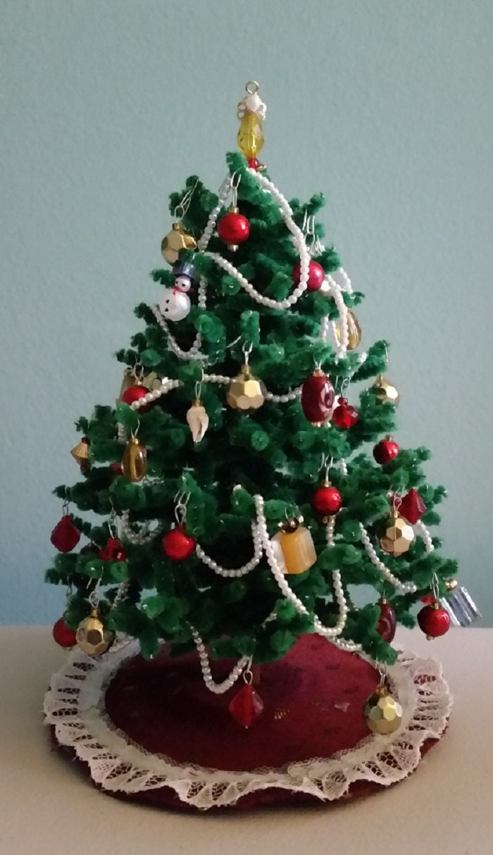 miniature chenille christmas tree dollhouse scale miniature chenille christmas tree dollhouse scale