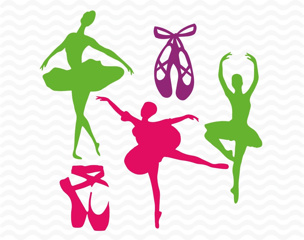 Download Ballerina and Ballet shoe designs SVG DXF EPS for use with