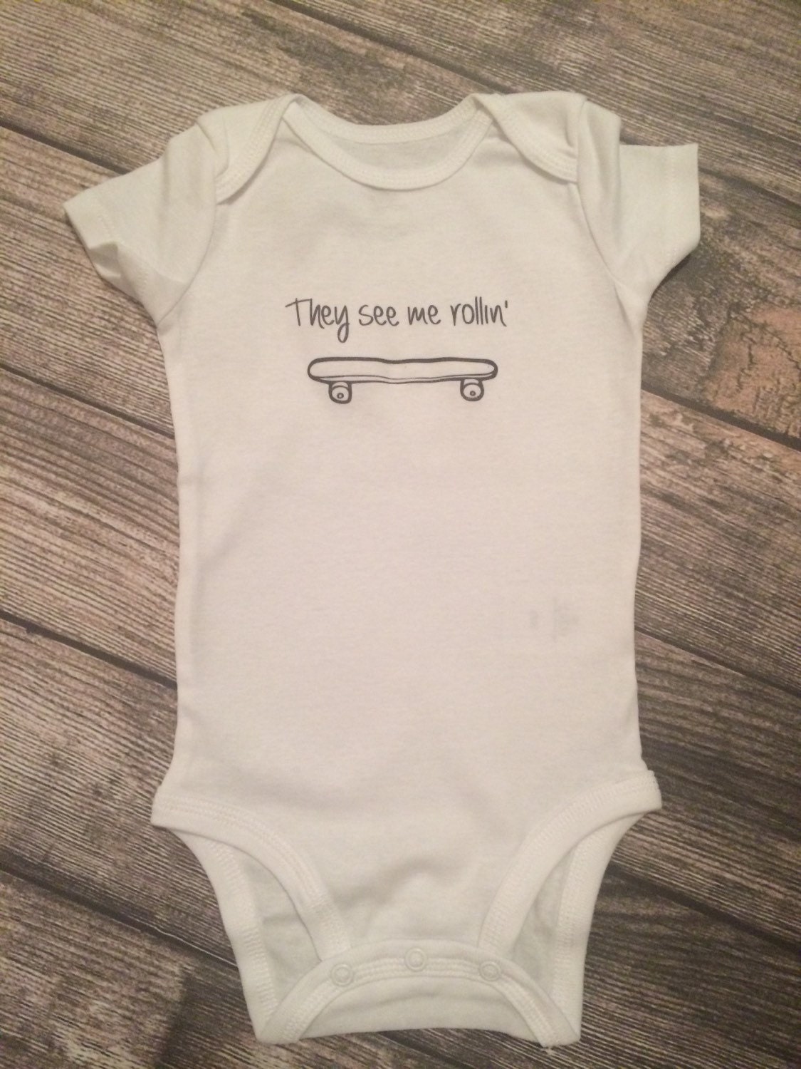 They see me rollin' baby boy bodysuit skateboard baby