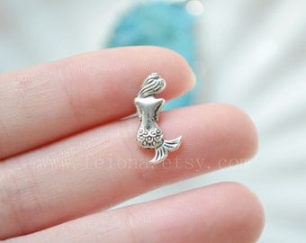 Silvery sea-maid cartilage barbell Upper Ear Ring piercing , sea-maid barbell cartilage Earring Tragus Helix Piercing ,Cartilage jewelry